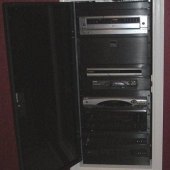 In Wall Av Rack Glass Door