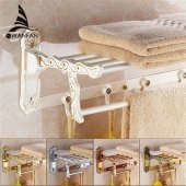 Nantucket Home White Bathroom Wall Shelf Towel Holder