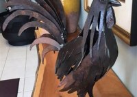 Black Metal Rooster Wall Decor